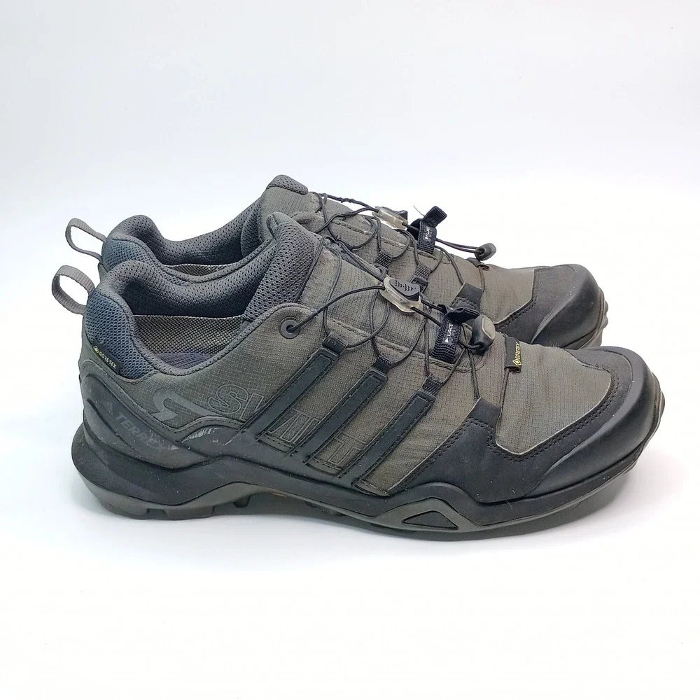 Adidas Terrex Swift R2 GTX Hiking Shoes Men Size 10.5 Grey Gore-Tex BC0383